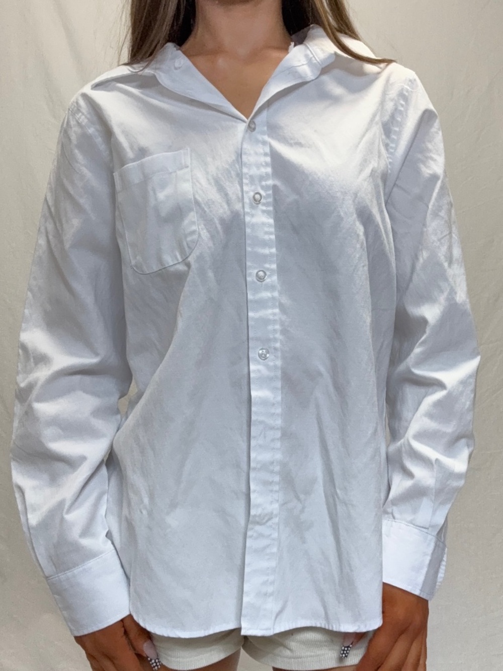 Chef Works white button-up shirt